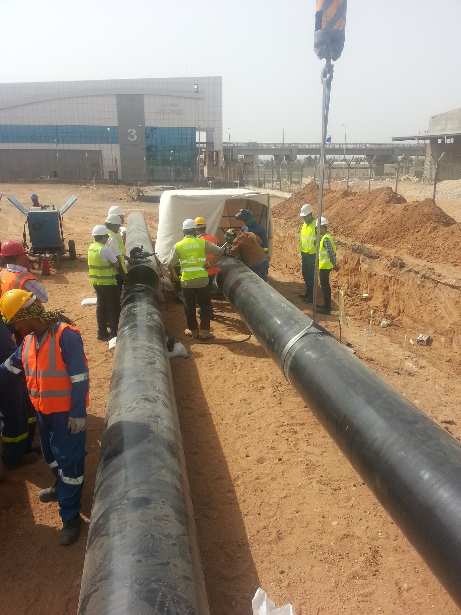 Hydrant pipeline installation at Cairo Airport Terminal 2