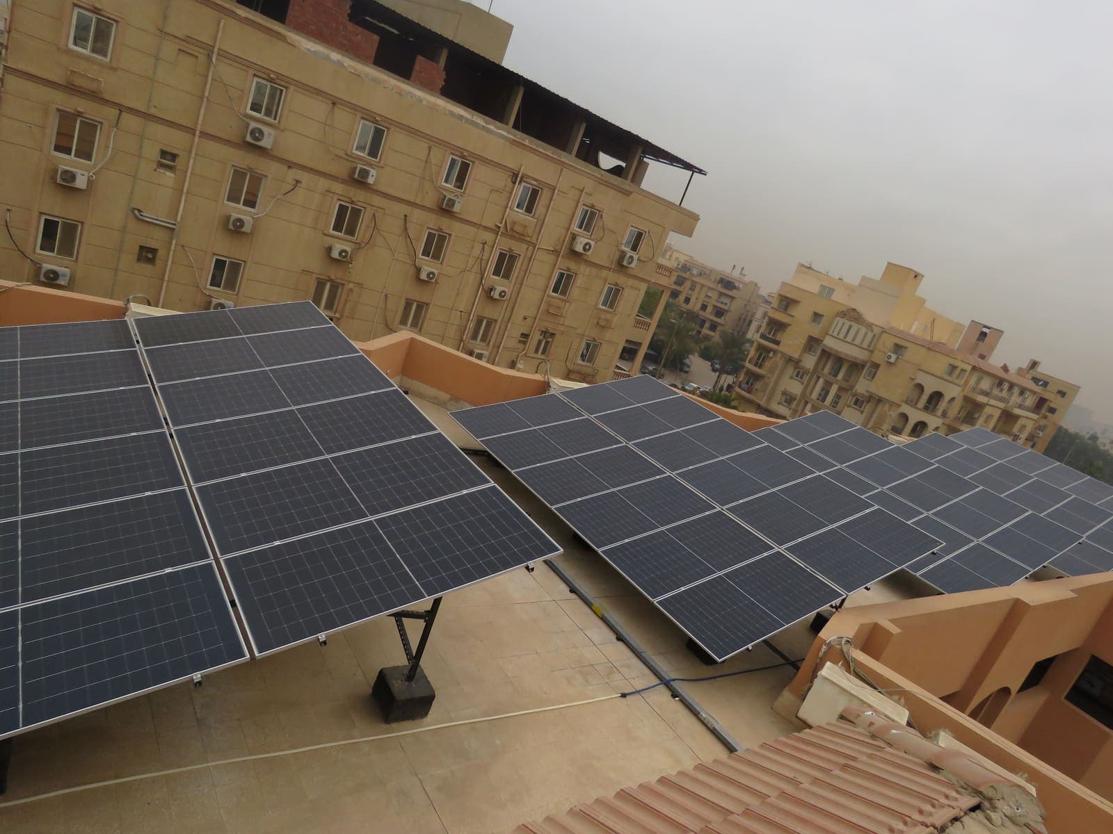 Rooftop photovoltaic array at Al-Andalus International School