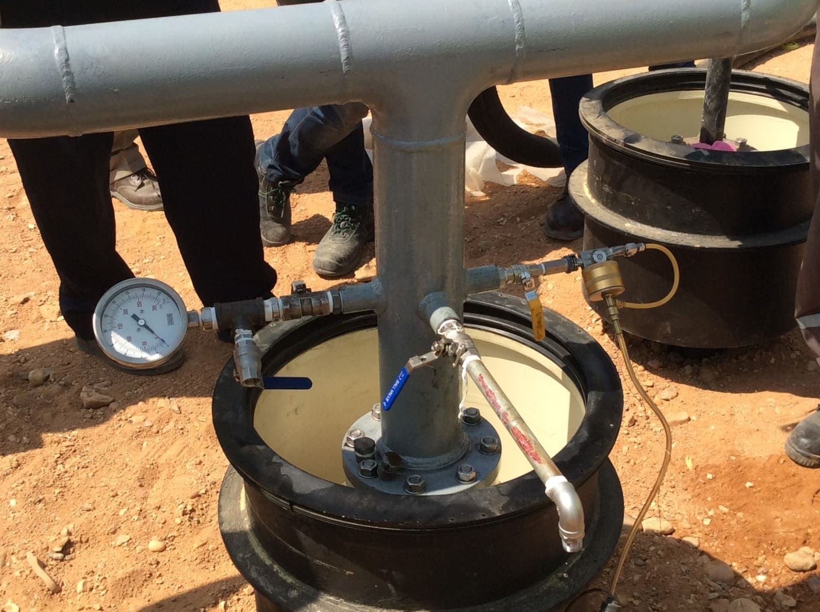 Fuel-oil pit fittings and valves on site at Hurghada