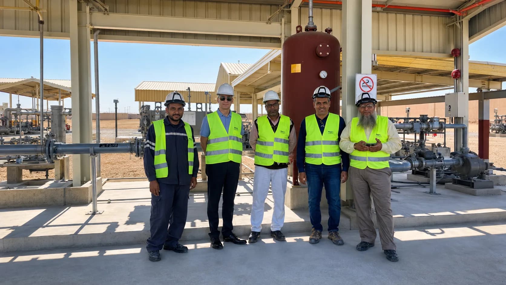 The Al Majd · Warner Lewis site team at the Dirab electromechanical project, Saudi Arabia